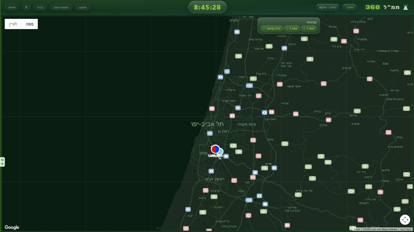 חמ״ל 360 — מפה במצב כהה